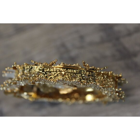 Danbury Mint gold plated brass filigree holiday keepsake ornament set of 3‎ - Picture 10 of 16